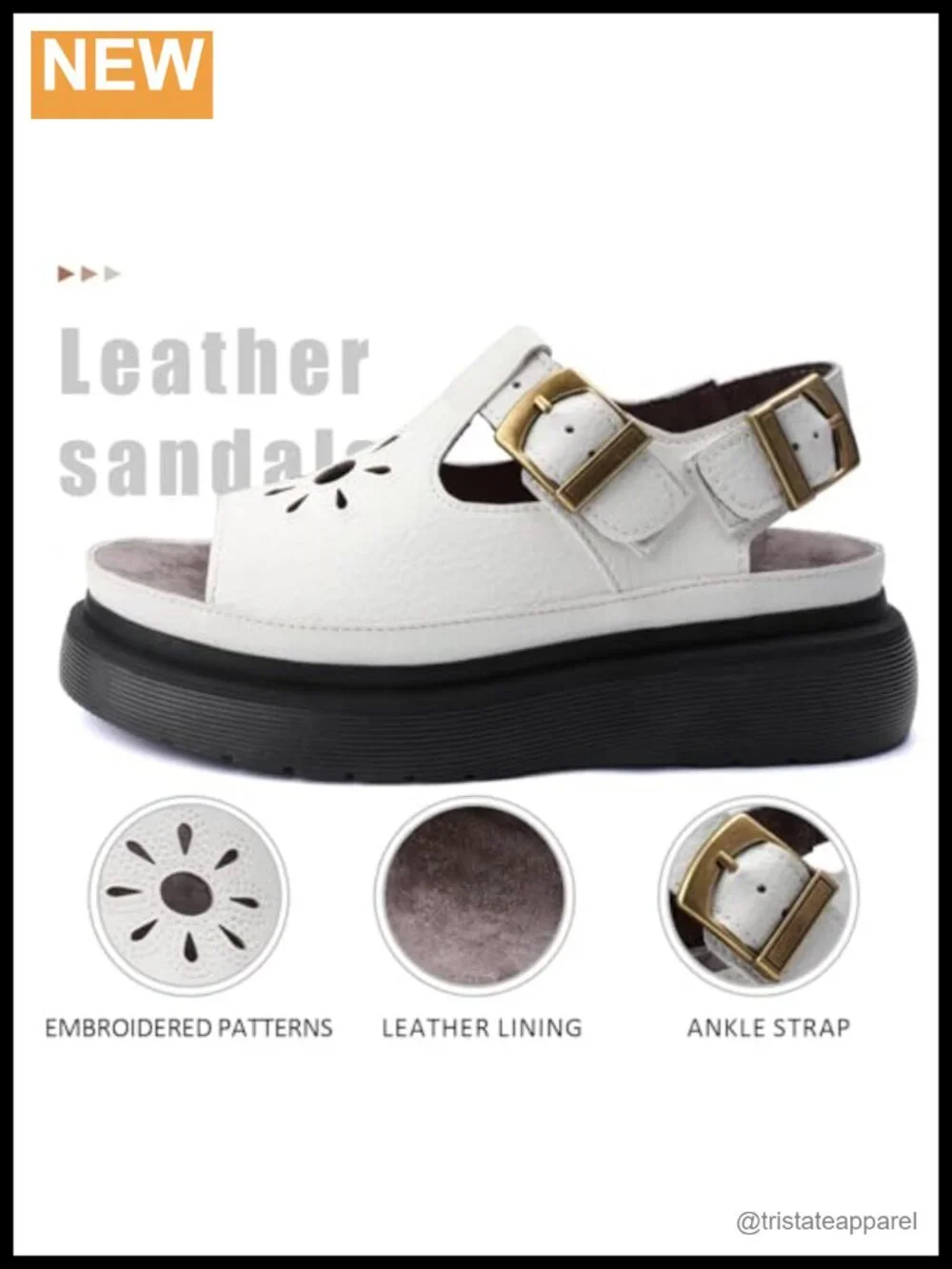 Women's Platform Wedge Sandals Faux Leather Adjustable T-Strap